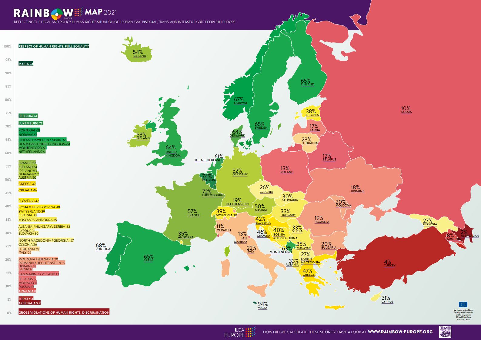 la raimbow map diffusa in occasione dell'idahobit 2021